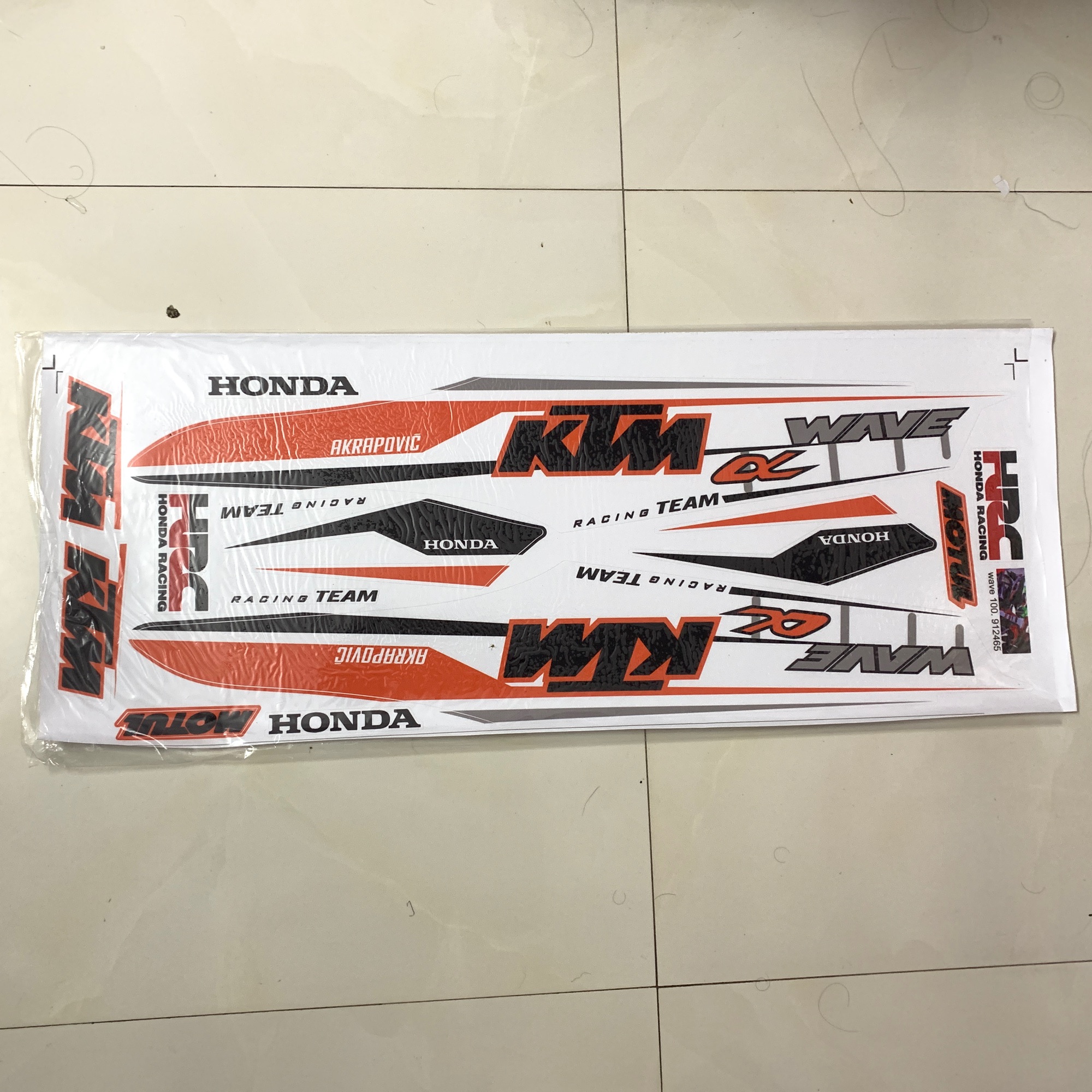 Tem Chế Wave Álpha Màu Cam Đen 0912 KTM