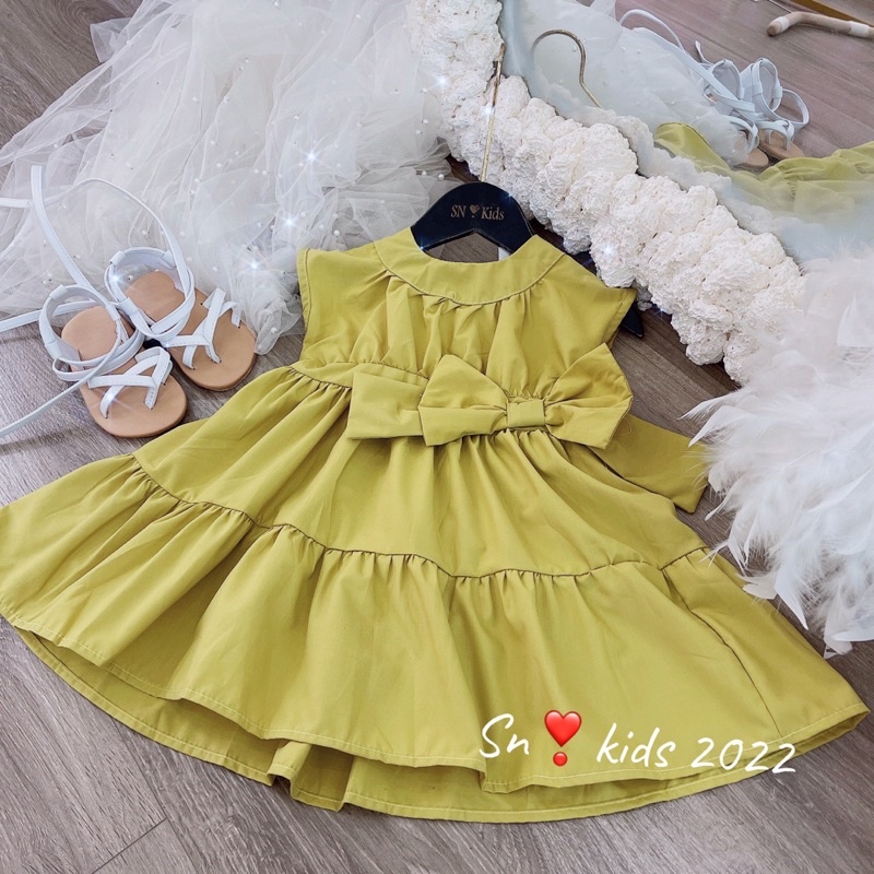 Váy thắt nơ eo cực xinh cho bé gái - VTNE
