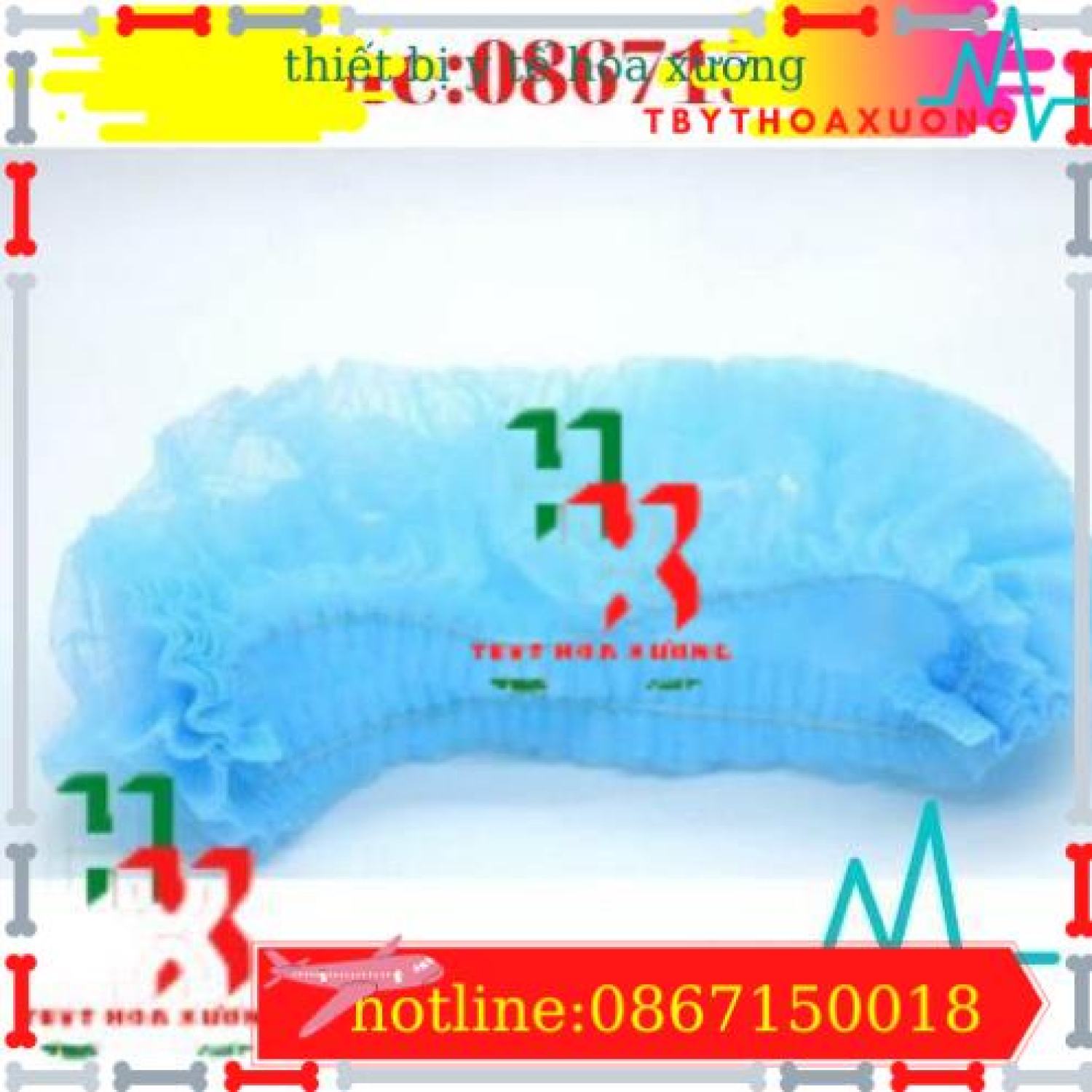Mũ Giấy Y Tế Trùm Tóc Dùng 1 Lần Bịch 100 Chiếc