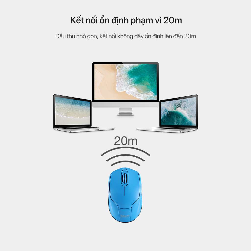 Chuột không dây Robot M310 tĩnh âm thiết kế silent nhấp im lặng kết nối usb nhỏ gọn tiện dụng vừa vặn bàn tay độ chính xác cao cho máy tính xách tay laptop pc dạy online học online