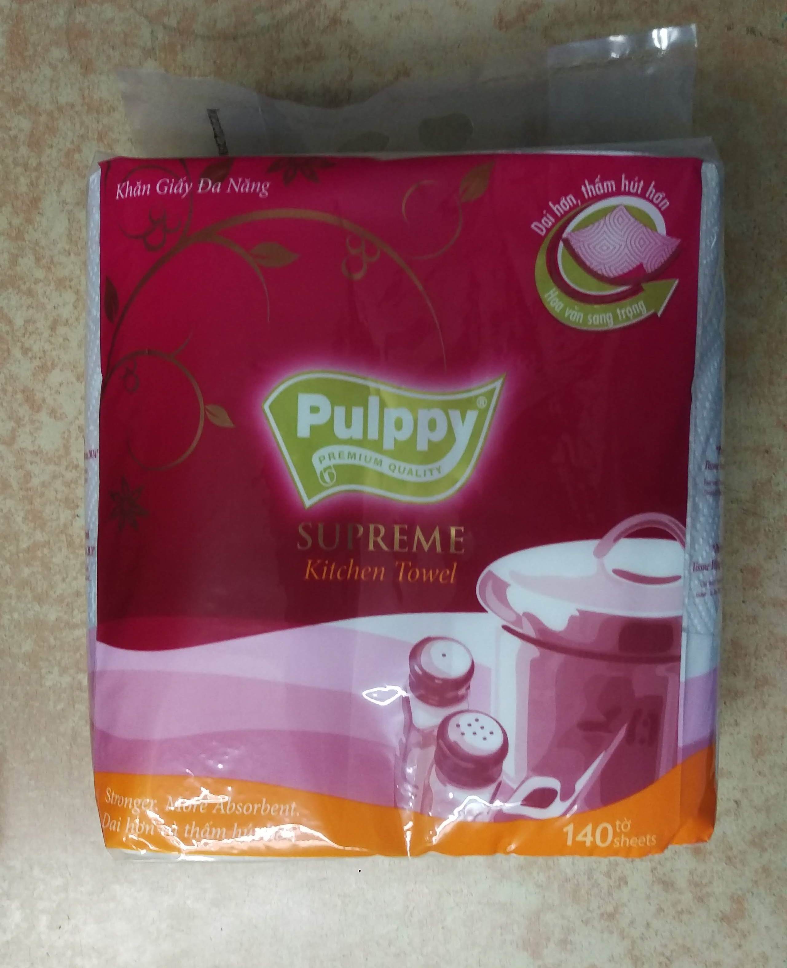 Khăn giấy bếp Pulppy Supreme (gói gồm 2 cuộn)