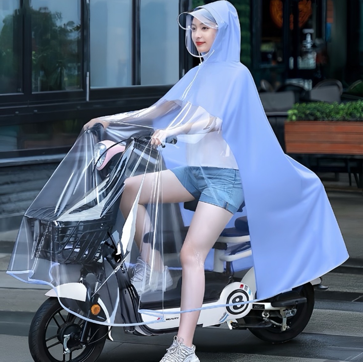 Áo Mưa Trong Suốt Có Kính Che Mặt Tiện Lợi Cho Mẹ Và Bé - Áo Mưa Hàng Nội Địa Trung Áo Mưa Trong Suốt  Cho Mẹ Và Bé Đi Xe Máy Trong Suốt Cao Cấp Che Phủ Toàn Thân Dieulinhshop