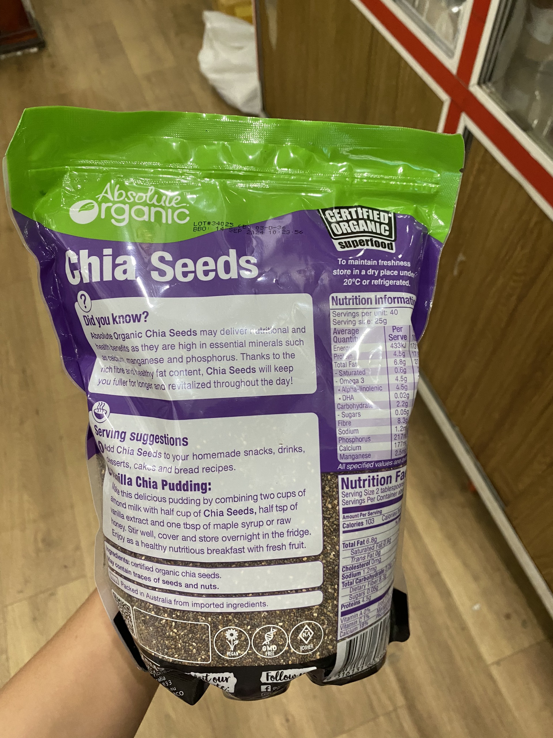 Hạt Chia Tím Úc Organic 1kg ( Date Mới 2024 )