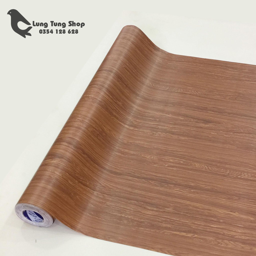 [ 100cm x 120cm ] decal vân gỗ nâu đậm có sẵn keo