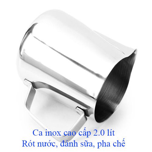 Ca inox 2l không nắp dùng rót nước-đánh trộn sữa