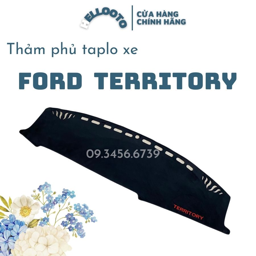 Thảm taplo xe Ford Territory 2022 2023 chất liệu nhung lông cừu, màu đen - Hellooto shop