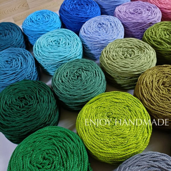 1 met Cotton rope knotted macrame hot colors 3 twist 5mm