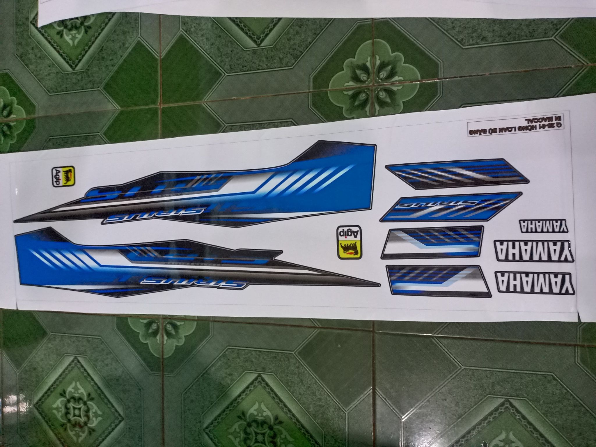 Tem rời sirius xanh xe đen