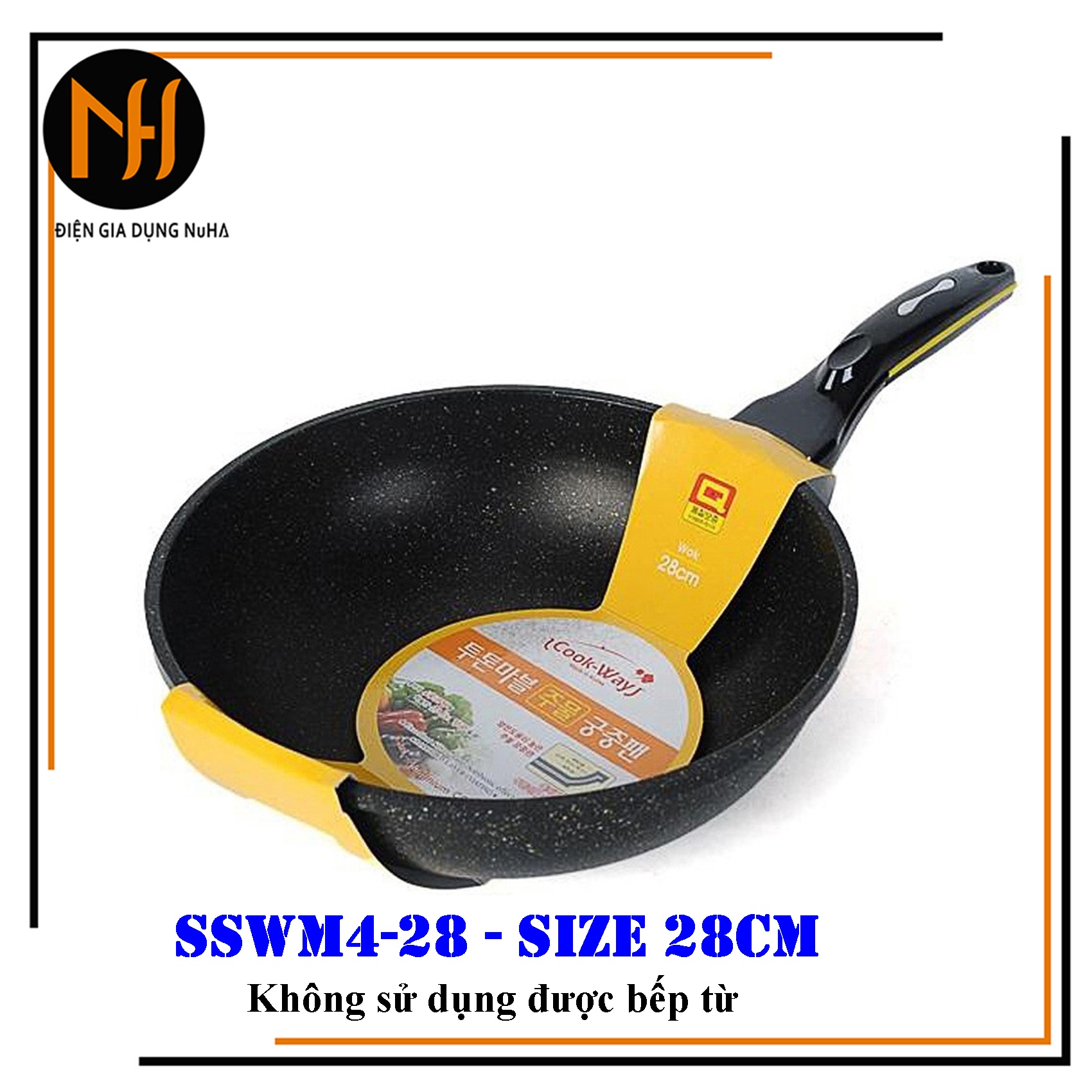 Chảo đá chống dính Cook Way SSWM4-28 size 28cmsâu lòng nhập khẩu hàn quốc