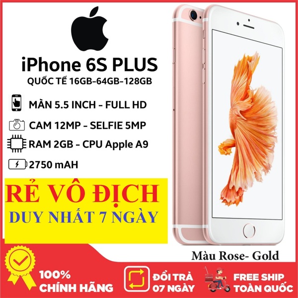 điện thoạiAple IPHONE_6S_PLUS 64G-16G bản Quốc Tế Zin mới- Màu Vàng hồng