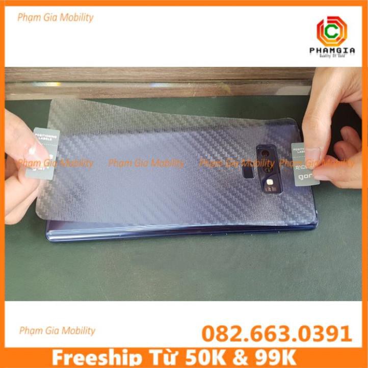 Dán Carbon Mặt Sau Samsung Note 8 Note 9 7 Fe S8 S9 Plus S7 Edge 3D Bảo Vệ Lưng Máy