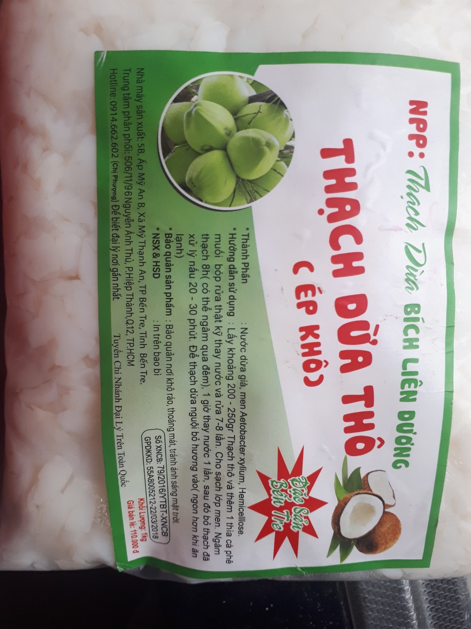 1KG-THẠCH DỪA THÔ MINH TÂM, BÍCH LIÊN DƯƠNG