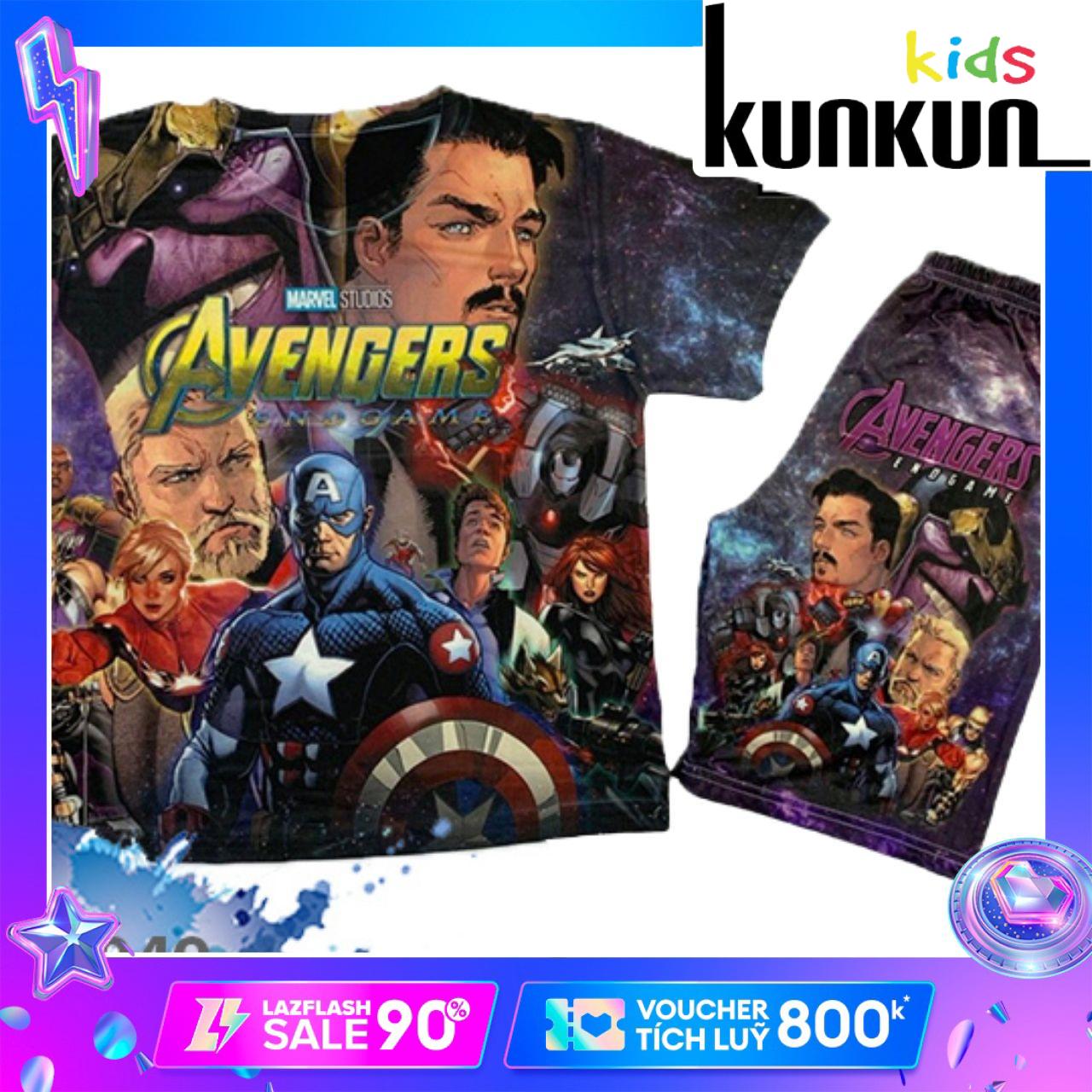 Quần áo bé trai Thun lạnh size đại cho bé từ 10kg-60kg In 3D Hình Hoạt Hình Siêu Anh Hùng TP049