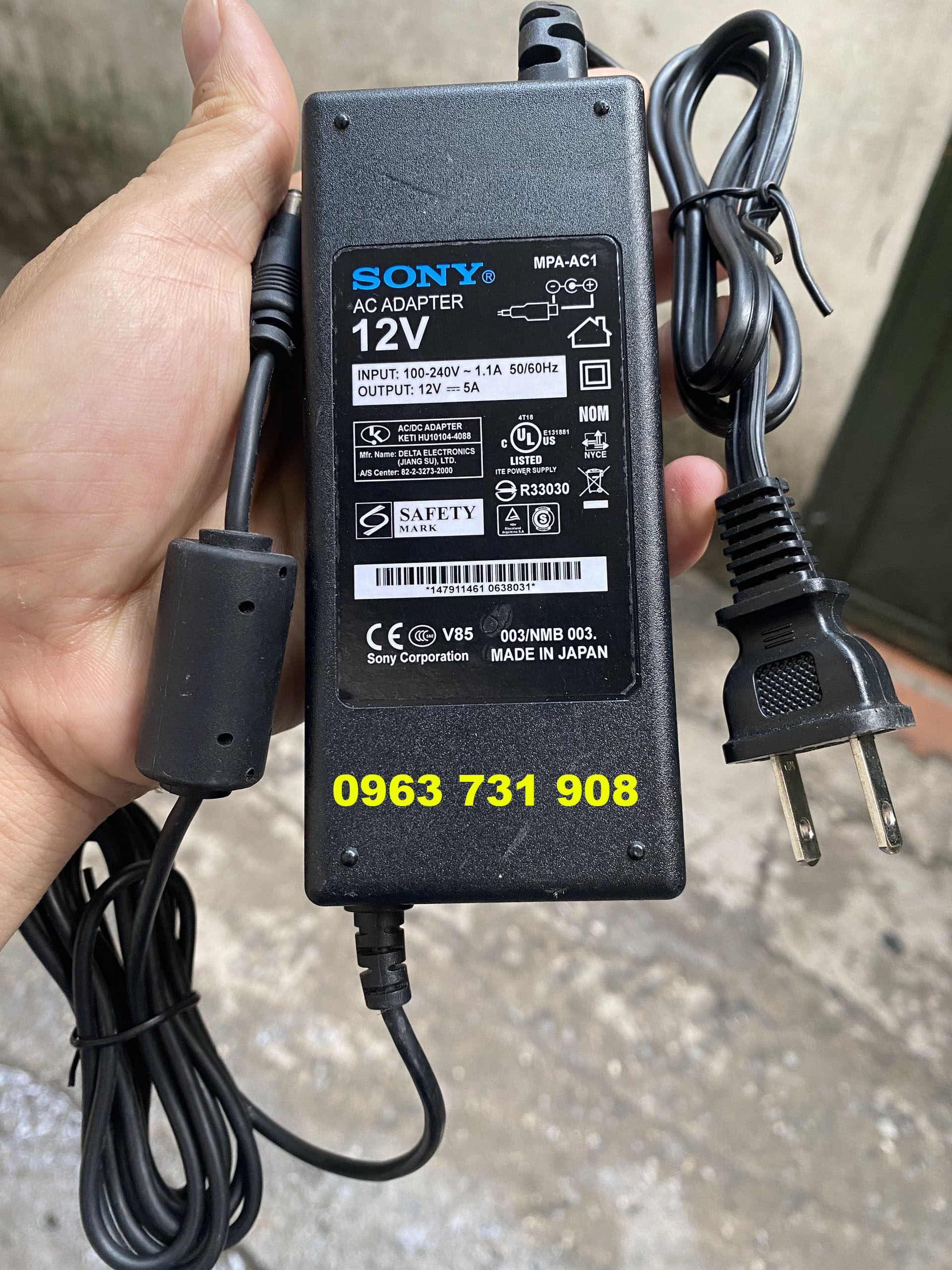 Nguồn sạc 12V-5A Sony