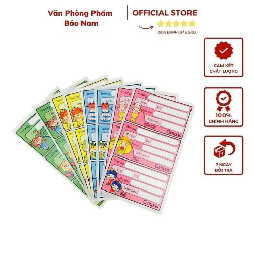 Nhãn vở classmate- 15 nhãn 1 túi - ️nhãn đã dán sẵn keo - travel cl-nt204