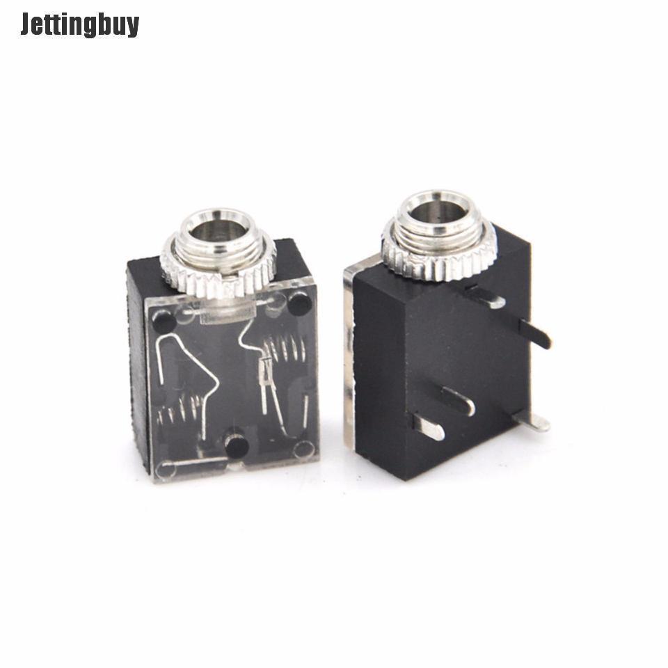 Jettingbuy 10 Chiếc Giắc Cắm Tai Nghe Âm Thanh Nổi 3.5Mm Kèm Đai Ốc 5 Chân Gắn Bảng Mạch In Pcb