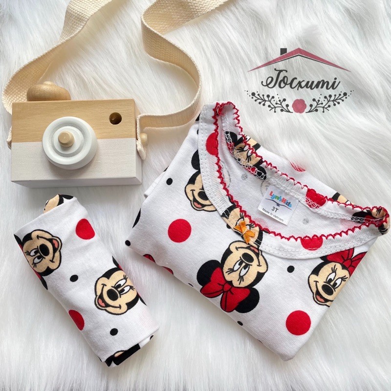 [HOT] SET BỘ THUN BOZIP BÉ GÁI MICKEY ĐỎ - Tocxumi House