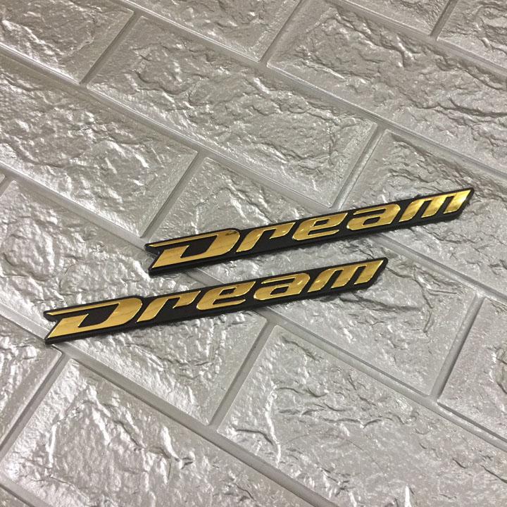 Tem logo chữ nổi DREM màu VÀNG