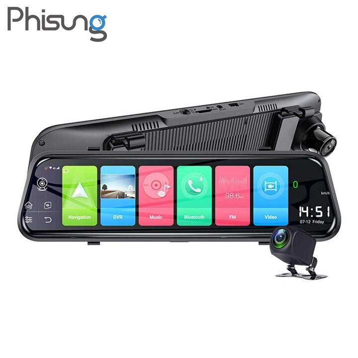 [Trả góp 0%] Camera hành trình gương ô tô Phisung Z55 4G Wifi 10 inch android 8.1 OS - Hàng Nhập Khẩu Chính Hãng