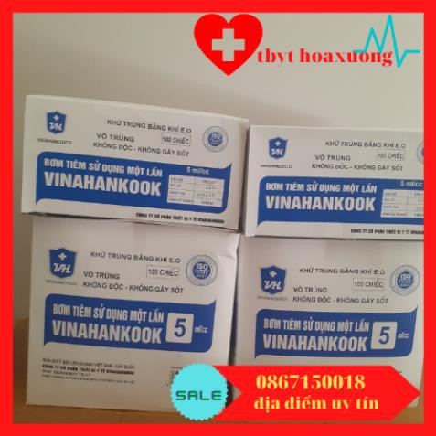 Bơm Tiêm 5ml/cc CỦA VINAHANKOOK Sử Dụng 1 Lần