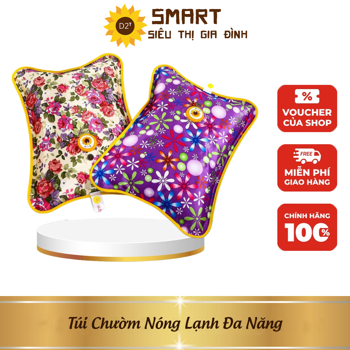 Túi sưởi chườm nóng lạnh đa năng, sạc điện sưởi ấm bụng và chân tay