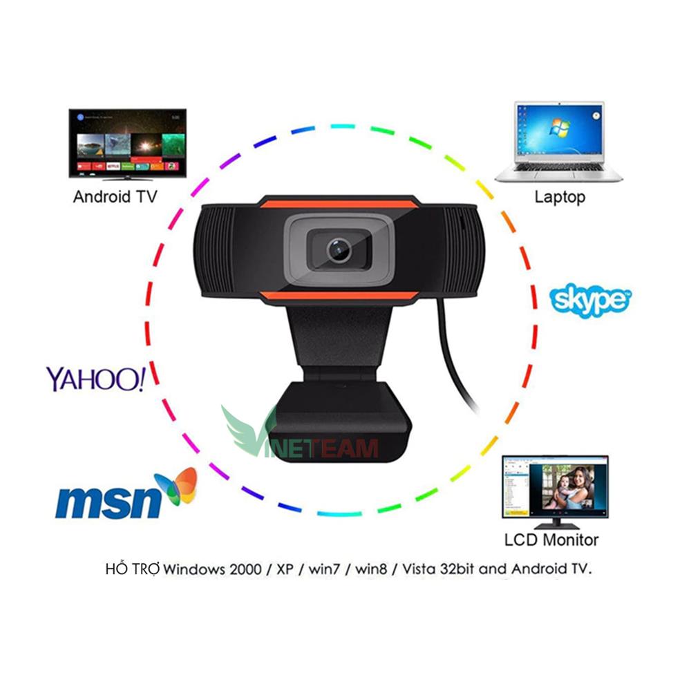 Webcam Máy Tính Phân Giải 1280 x 720p Kèm Micro