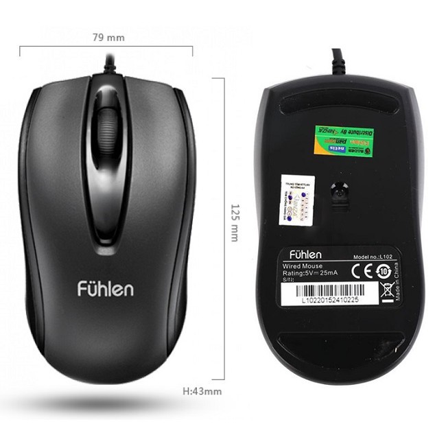 Chuột máy tính Fuhlen L102 Đen