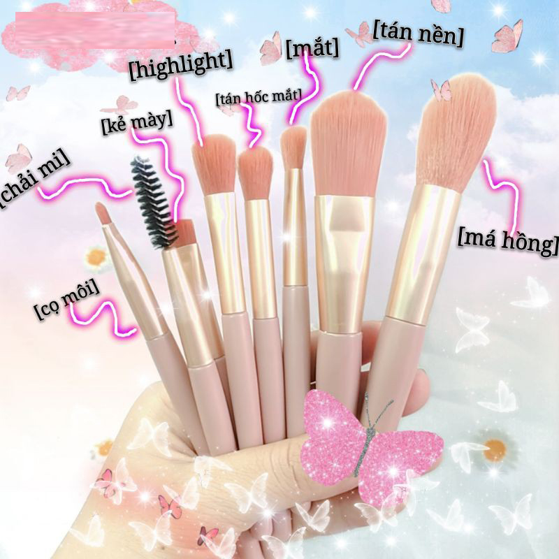 Bộ cọ makeup 8 cây túi zip