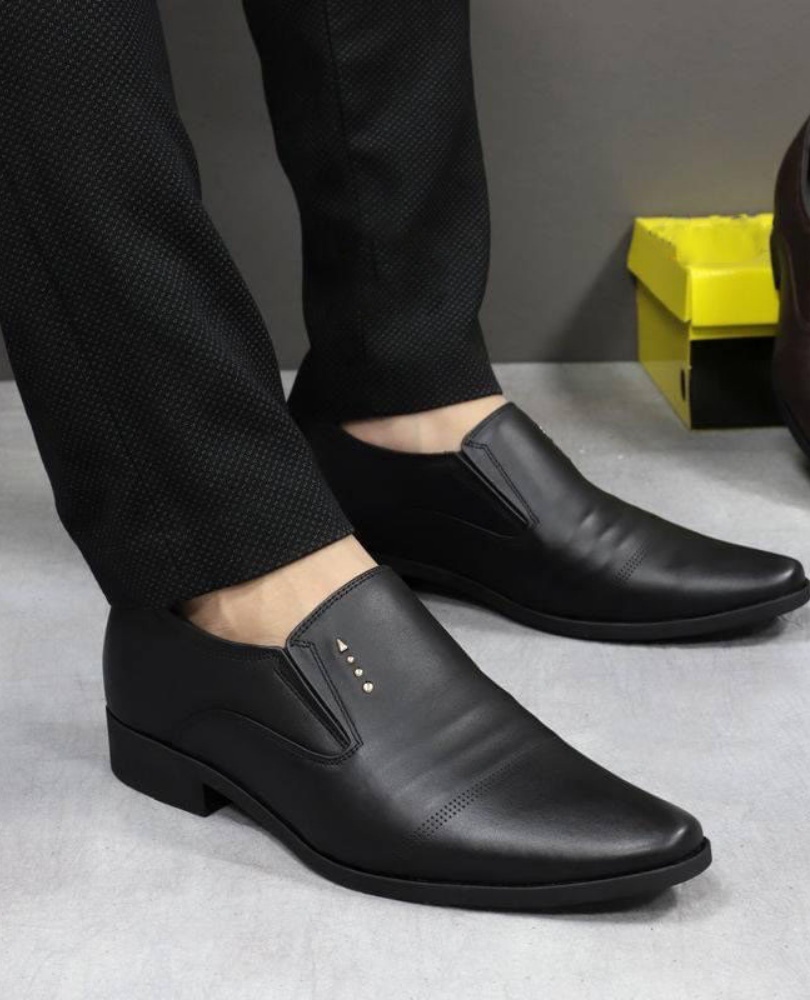 Giày tây nam da cao cấp tăng chiều cao 6-7cm đế cao su nguyên tấm chống trơn