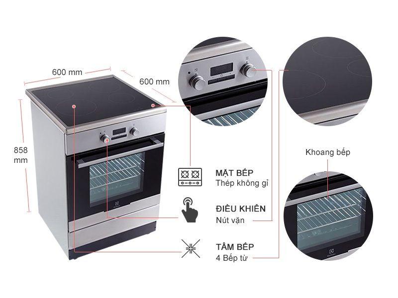 Bếp Tủ Liền Lò Electrolux EKI64500OX 54 Lít