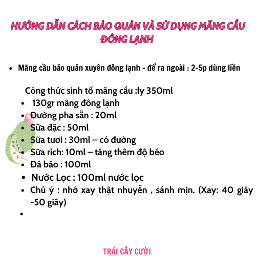 [HỎA TỐC HCM] Mãng cầu xiêm Daklak đông lạnh tách hạt nguyên chất - 100g, 1kg - dùng làm chè, sinh tố Trái Cây Cười