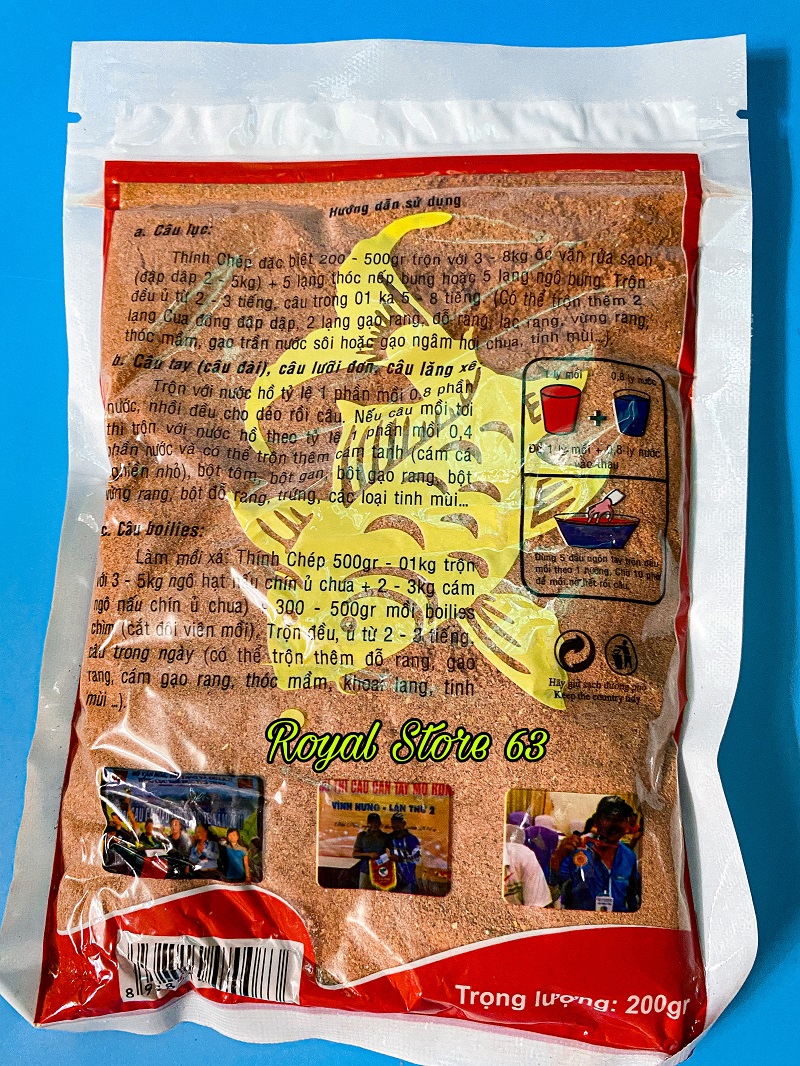 Mồi cám câu cá Chép Hùng Vương (200gram)