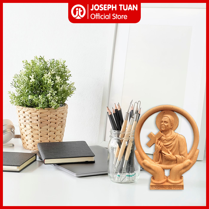 Tượng gỗ Thánh Martino de Porres để bàn (St. Martino de Porres)