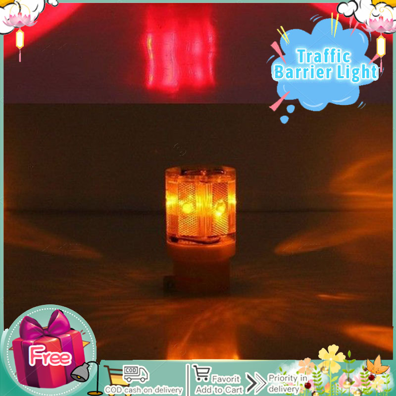 LP Solar Powered LED Traffic Strobe Warning Lights Flicker Beacon Road Barricade Construction Sign Lamp