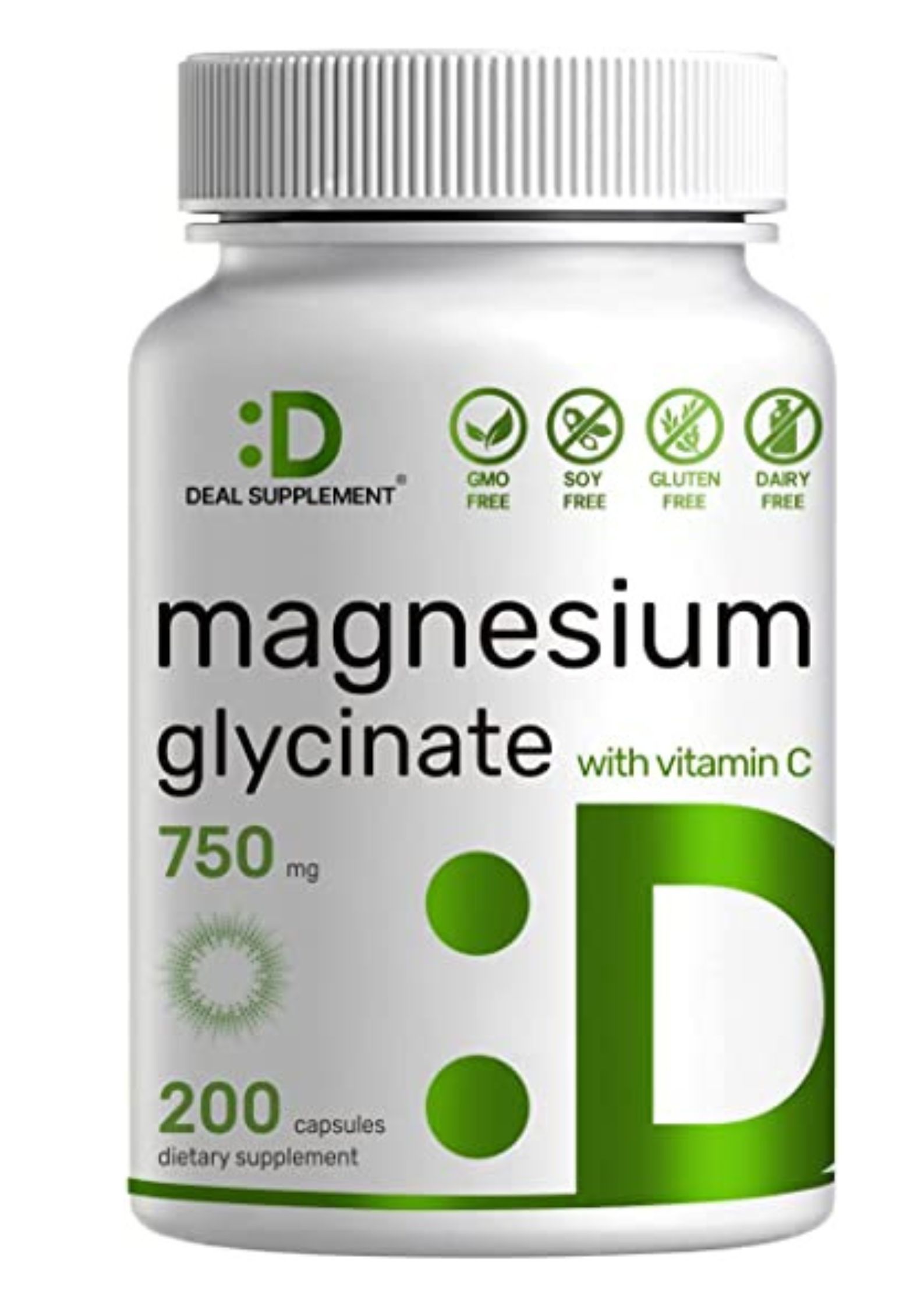 Deal Supplement Magnesium Glycinate 750mg With Vitamin C