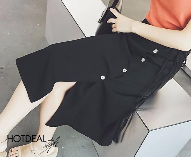 Chân váy chữ A phối nút Anie