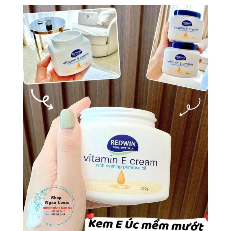 [CHUẨN ÚC] KEM DƯỠNG THỂ VITAMIN E REDWIN ÚC 300G