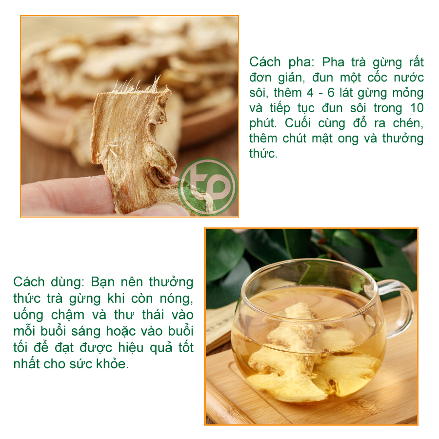 Gừng sấy khô thái lát 500g - Thảo Dược Tấn Phát