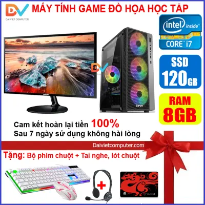 [Trả góp 0%]Bộ Máy tính PC Game LED CPU G3020 / i7-4770 / Ram 4GB-8GB / SSD 120 - 240GB / VGA 1GB - 2GB chơi max game top PUBG LOL CF đột kích Fifa Cs Go GAT 5 ... + Màn hình + [QÙA TẶNG: Bộ phím chuột game + tai nghe + bàn di] GAi74 LDV