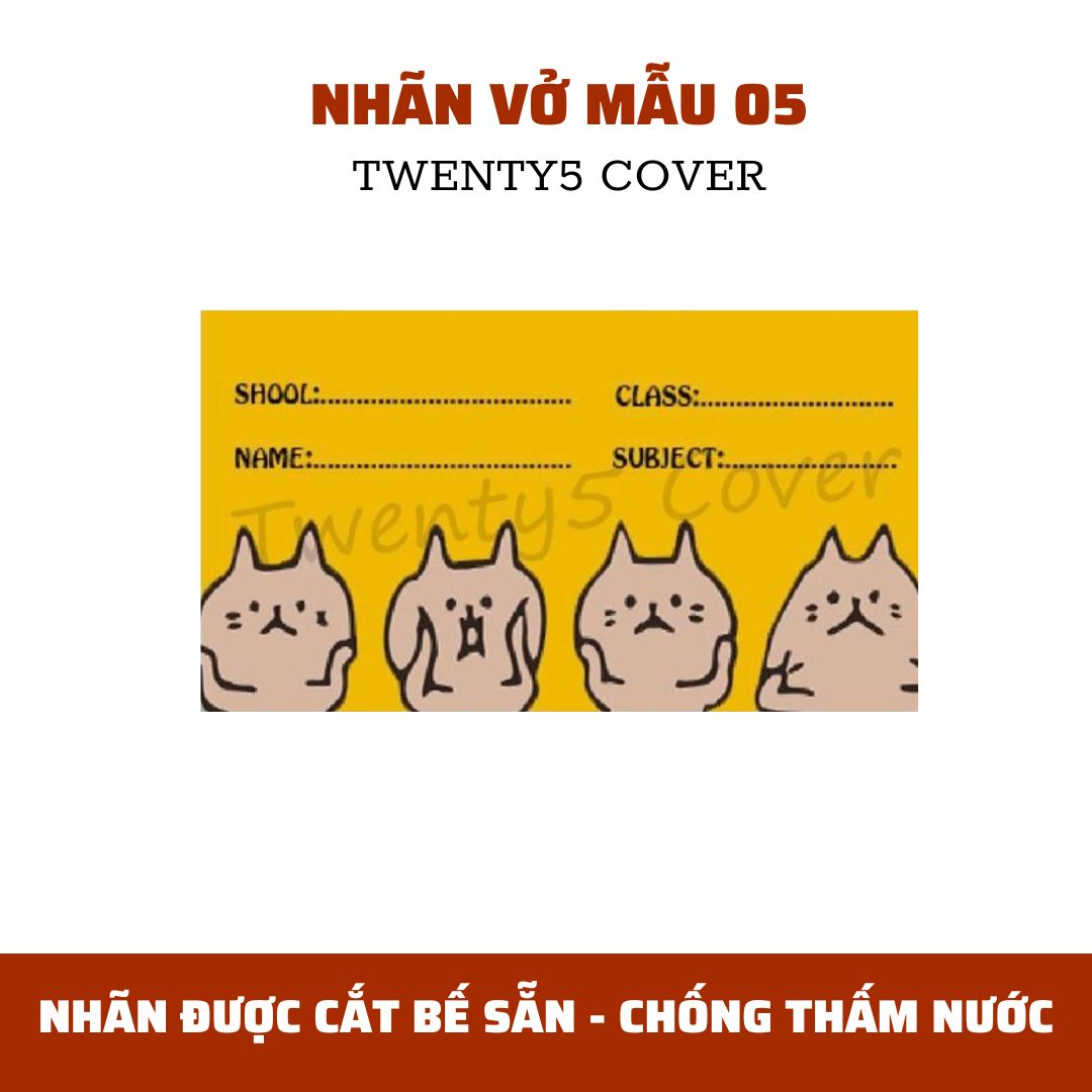 SET NHÃN VỞ THEO MẪU 01 - 10