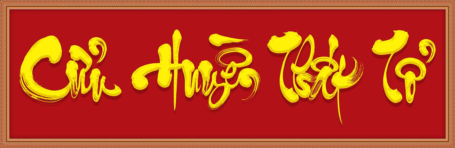 Tranh dán tường trang trí bàn thờ phòng thờ chữ Cửu Huyền Thất Tổ CHTT 2 loại cao cấp nhiều kích thước