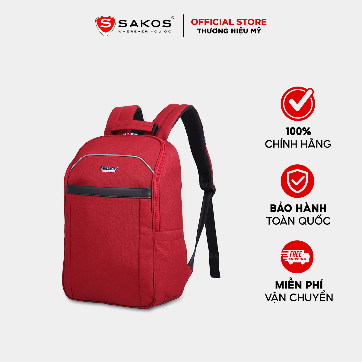 Balo Laptop SAKOS FRONTIER 14 inch phong cách hiện đại, an toàn cho laptop 14 inch