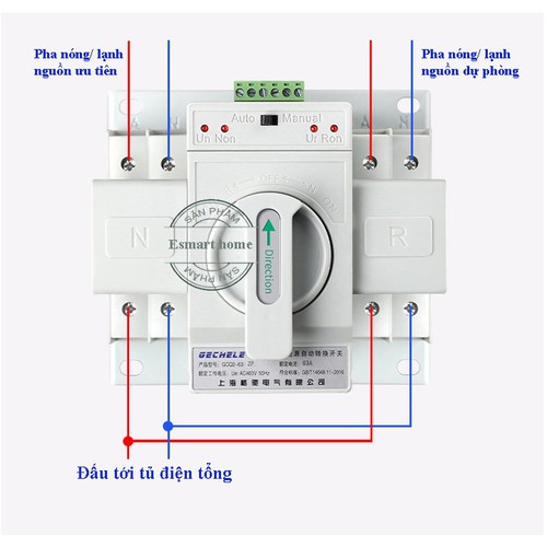 Cầu dao đảo chiều tự động ATS 2P 63A