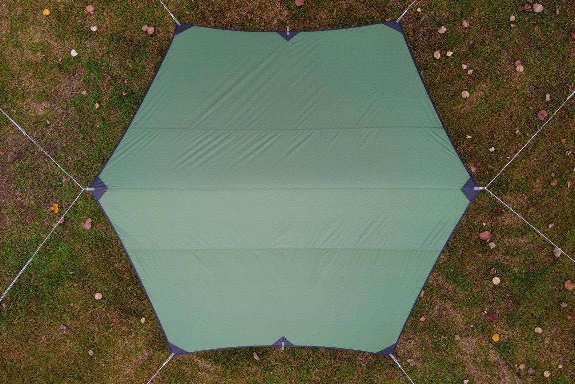 Hexa Tarp 4,4m × 4m + bộ trụ 2m ( tăng dã ngoại chống thấm mưa)