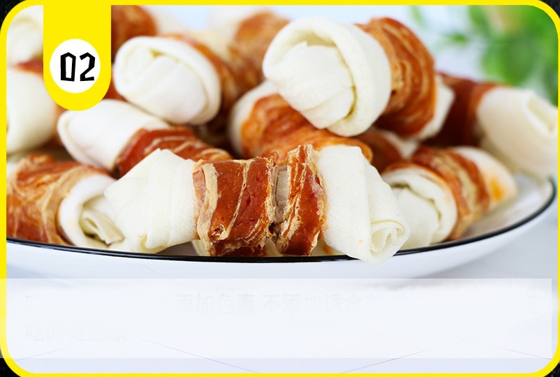 Xương Da Bò Cuộn Thịt Bò Sấy Cho Chó