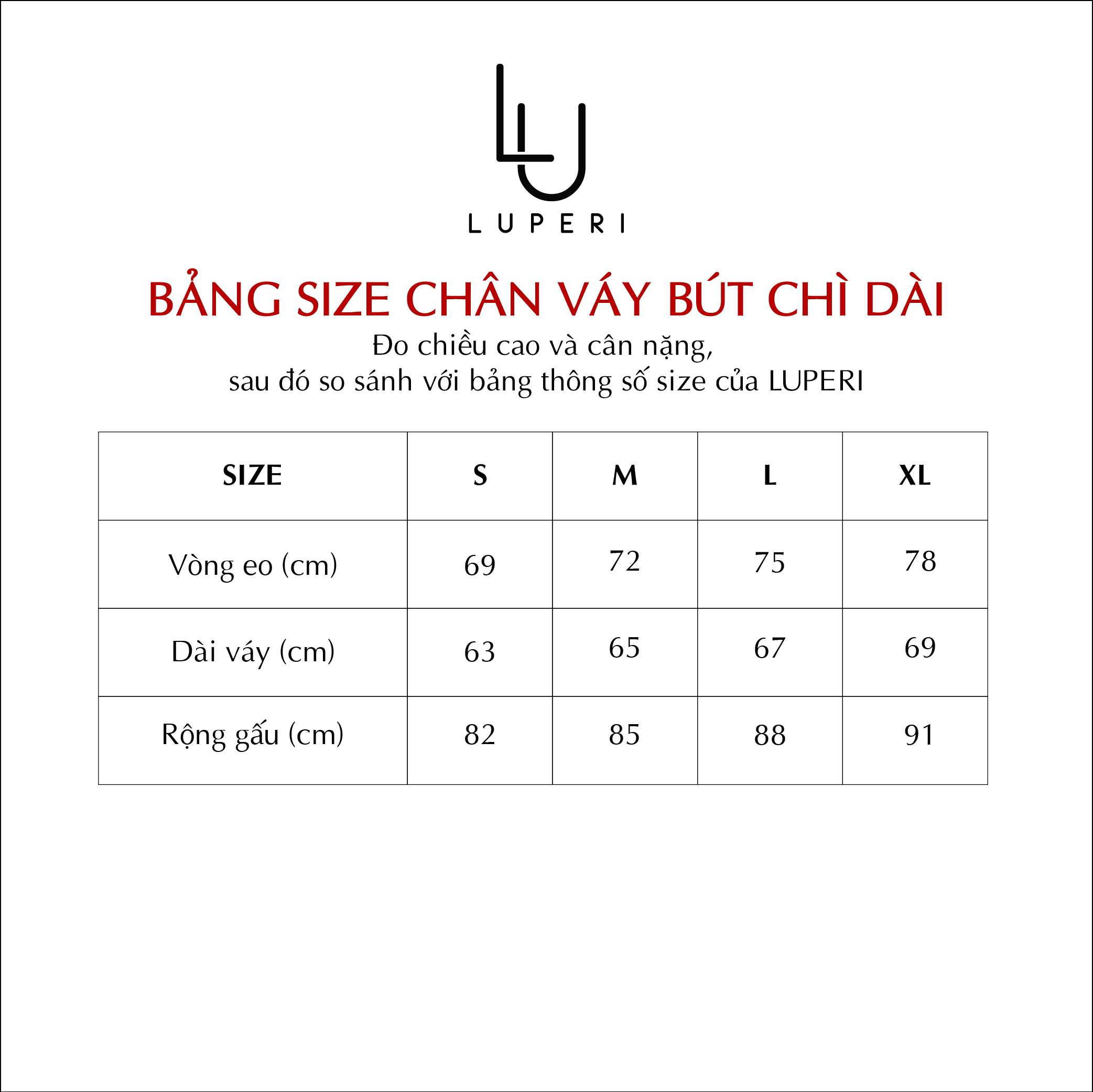 Chân Váy Bút Chì Dáng Dài Luperi LFCV5118