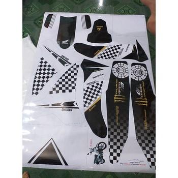tem trùm honda blade caro đen trắng