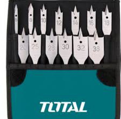 Combo 13 mũi khoan gỗ đầu dẹp TOTAL TACSD70131 , mũi khoan gỗ đuôi lục giác chiều dài 152mm, có thiết kế an toàn, nhỏ gọn, thông minh và mang đến cảm giác thoải