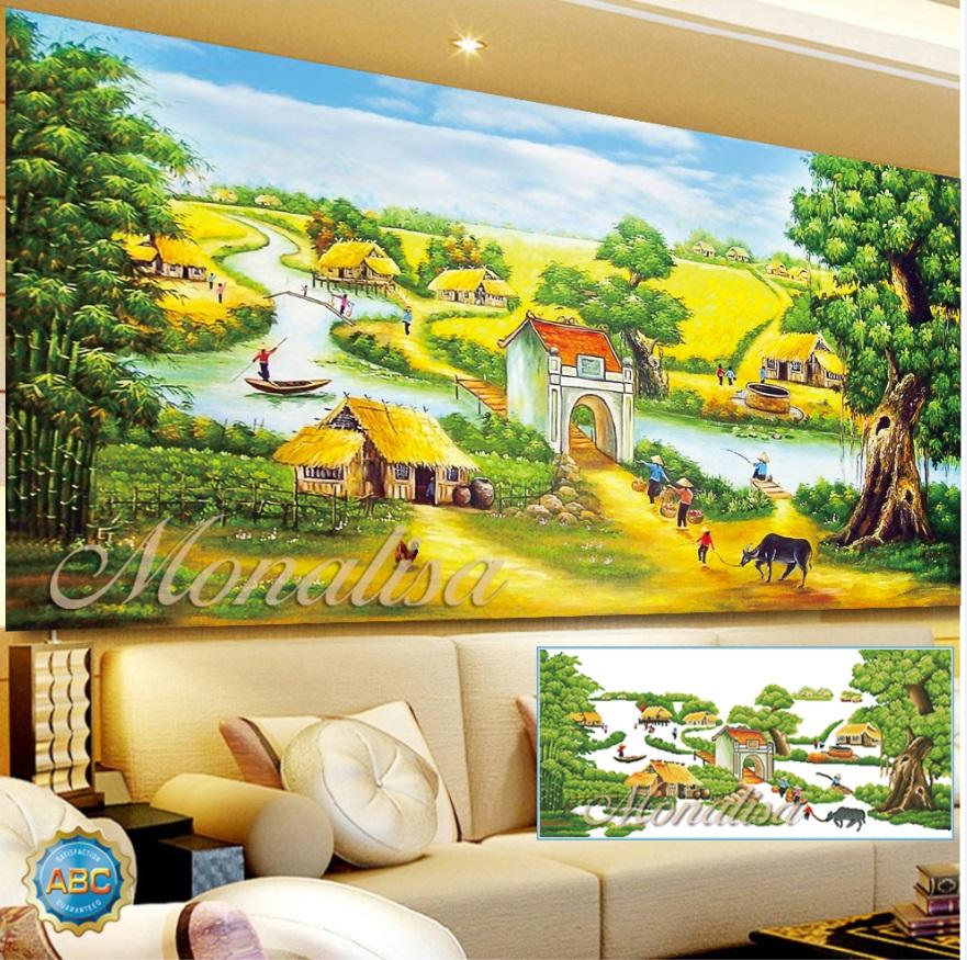 [HCM]Tranh Đính Đá Phong Cảnh Y8214_120x55cm