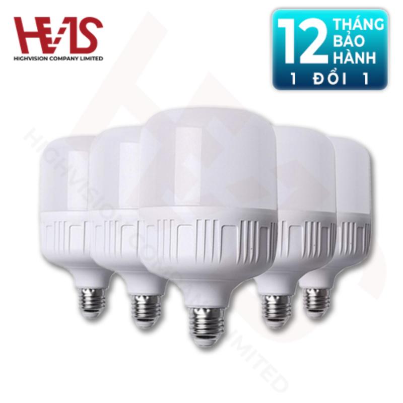 Combo 5 Bóng đèn led Bulb hình trụ 40W E27 - Ánh sáng trắng - siêu sáng tiết kiệm điện năng